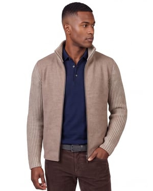 Baileys vest beige effen gebreid normale fit