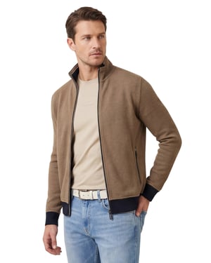 katoenen Baileys vest bruin rits