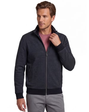 Baileys navy effen vest katoen normale fit