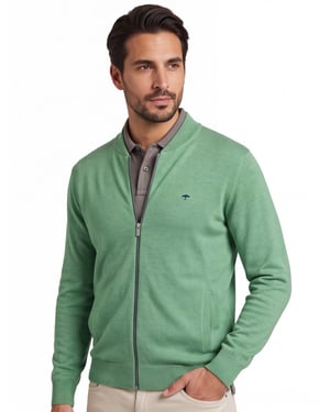katoenen Fynch-Hatton vest groen gemeleerd