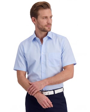 Korte mouw overhemd Olymp lichtblauw Comfort Fit