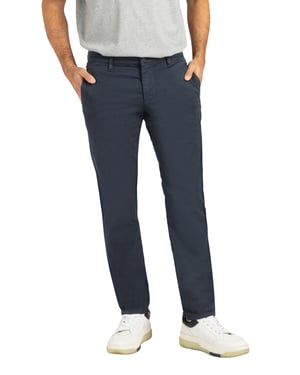 Mac katoenen broek blauw effen katoen