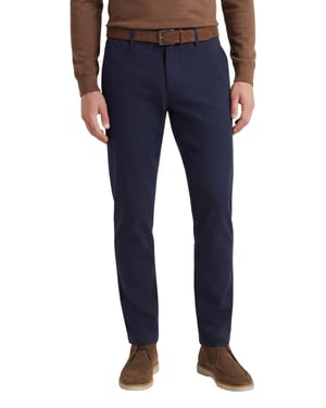 katoenen Pierre Cardin pantalon donkerblauw normale fit