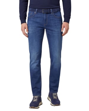 Alberto broek effen 5-pocket katoen