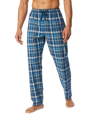 Schiesser pyjamabroek blauw geruit print