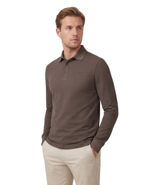 Polo lange mouw Cavallaro Napoli bruin