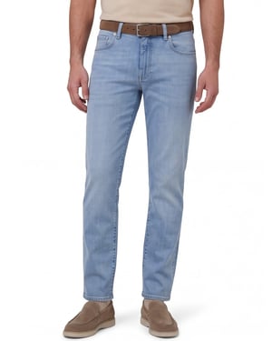Blauwe jeans Barmas Dean 5 pocket zonder omslag katoen