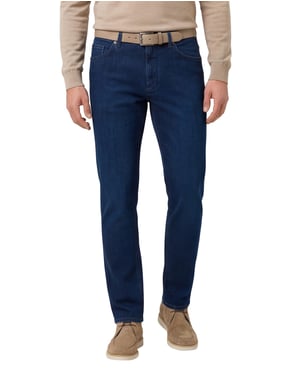 Stretch spijkerbroek Brax donkerblauw effen