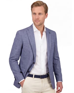 Colbert Carl Gross wol blauw normale fit