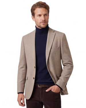 Colbert Carl Gross Theo beige visgraat wol