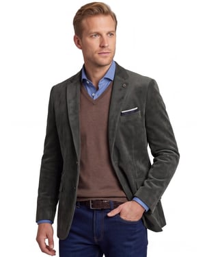 Colbert Scotland Blue Groen Corduroy vier zakken