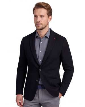 colbert Roy Robson zwart slim fit effen