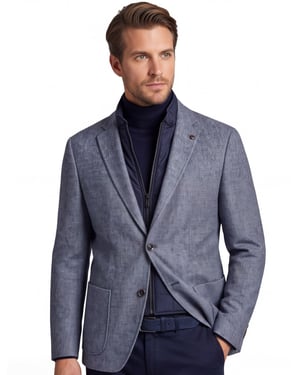Roy Robson colbert blauw gemêleerd