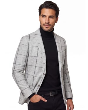 Colbert Gentiluomo wol grijs geruit normale fit