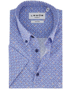 Ledub Modern Fit overhemd blauw geprint