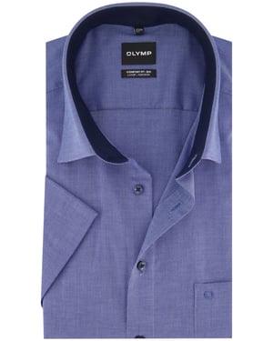 overhemd Olymp Comfort Fit blauw  strijkvrij katoen