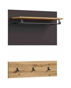 Furnilux Canu kapstok 3 haken 1 plank eiken decor