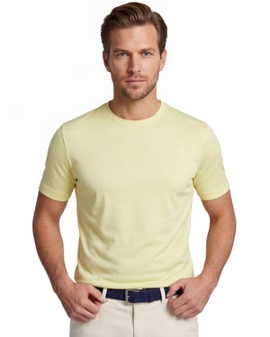 Desoto t-shirt geel 100% katoen ronde hals