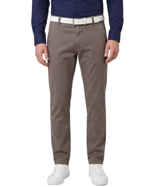 Katoenen Meyer pantalon perfect fit New York bruin katoen
