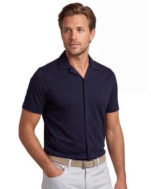 Desoto Regular Fit overhemd donkerblauw 100% katoen
