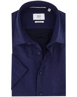 Eterna overhemd donkerblauwe modern fit effen
