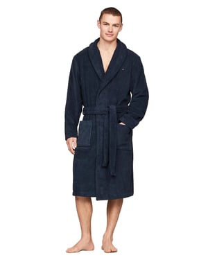 Tommy Hilfiger Icon badjas donkerblauw
