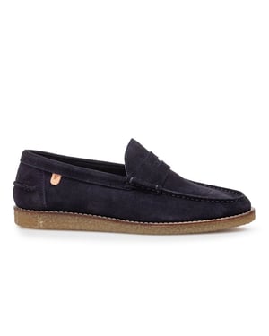 Van Bommel loafer navy donkerblauw met zomerse look