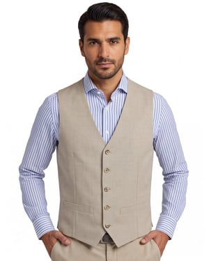 Gilet Roy Robson beige wol