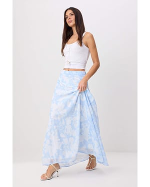 TRENDYOLMİLLA Dames Blauw Bloemen Maxi A-lijn Rokken
