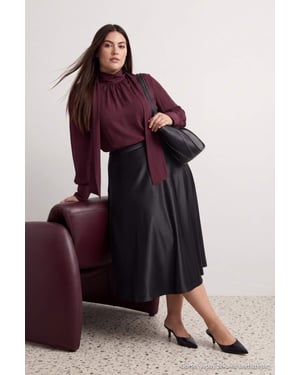 Trendyol Curve Dames Zwart Effen Maxi Grote maten Rokken