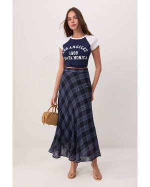 TRENDYOLMİLLA Dames Blauw Geruit Maxi A-lijn Rokken