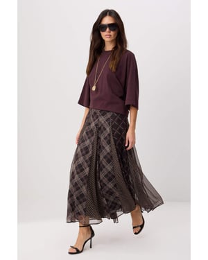 Trendyol Modest Dames Bruin Geruit Maxi A-lijn Modest Rokken