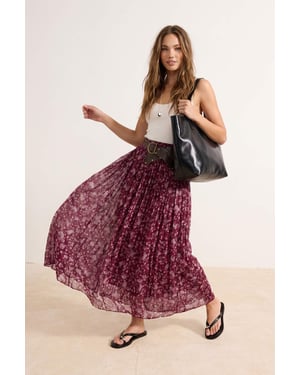 TRENDYOLMİLLA Dames Roze Bloemen Maxi Skater Rokken