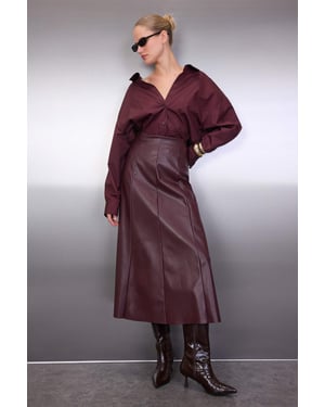 TRENDYOLMİLLA Dames Bordeaux Effen Maxi A-lijn A-lijn Rokken