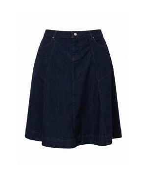 Trendyol Curve Dames Donkerblauw Effen Midi A-lijn Grote maten Rokken