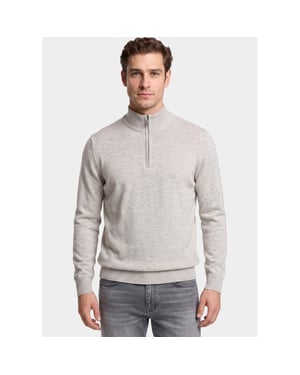 Bos Bright Blue Half zip 1111/40073 beige