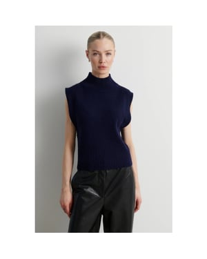 Second Female 61372 longo knit t-neck vest 5994 night sky