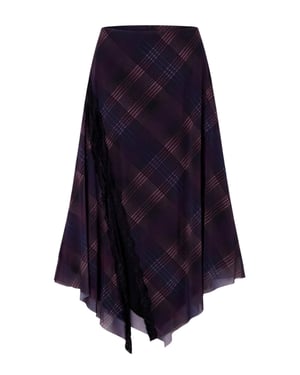 TRENDYOLMİLLA Dam Svart Rutig Midi Asymmetrisk Asymmetrisk Kjolar