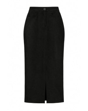 TRENDYOLMİLLA Dames Zwart Effen Midi Kokerrok- rok Rokken