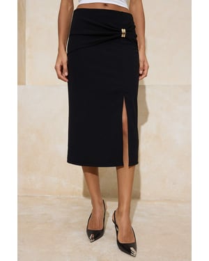 TRENDYOLMİLLA Dames Zwart Effen Midi Kokerrok- rok Rokken