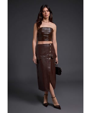 TRENDYOLMİLLA Dames Effen Midi Kokerrok- rok Rokken