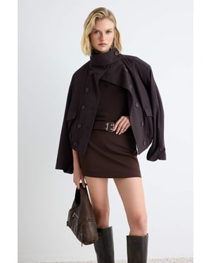 TRENDYOLMİLLA Dames Bruin Effen Kort / Mini Skort Rokken