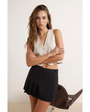 TRENDYOLMİLLA Dames Zwart Effen Kort / Mini A-lijn Rokken