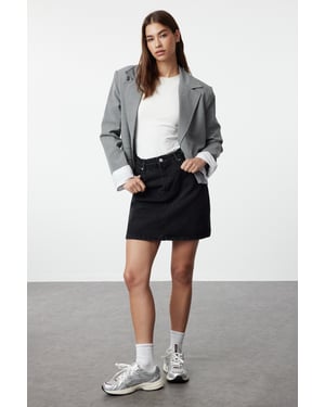 TRENDYOLMİLLA Dames Zwart Effen Kort / Mini Kokerrok- rok Kokerrok- rok Rokken