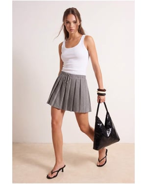 TRENDYOLMİLLA Dames Meerkleurig Geruit Kort / Mini Geplooid Skater Rokken