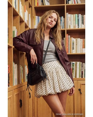 TRENDYOLMİLLA Dames Wit Stippen Kort / Mini A-lijn Rokken