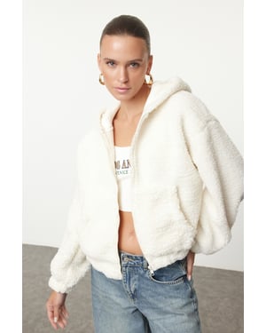 TRENDYOLMİLLA Dam Ecru Enfärgad Lång Relaxed fit Sweatshirts