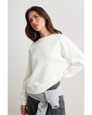 TRENDYOLMİLLA Dames Effen Driekwart mouw Oversized Sweatshirts