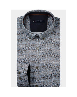 Giordano Overhemd heren dino satin strech graphic pri 627025/70