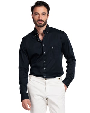 Overhemden Giordano donkerblauw jersey
